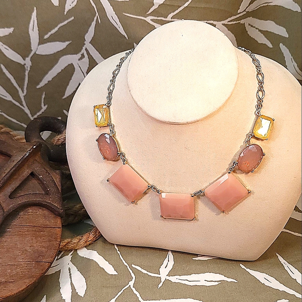 Pink stone necklace